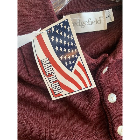 NWT Sedgefield Vintage Large Knit Burgundy Collared Neck Sweater. Made In USA! - Picture 12 of 12